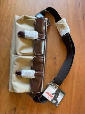 Ficcare the hip2bag Two-Tone Beige and Brown Crossbody Bag
